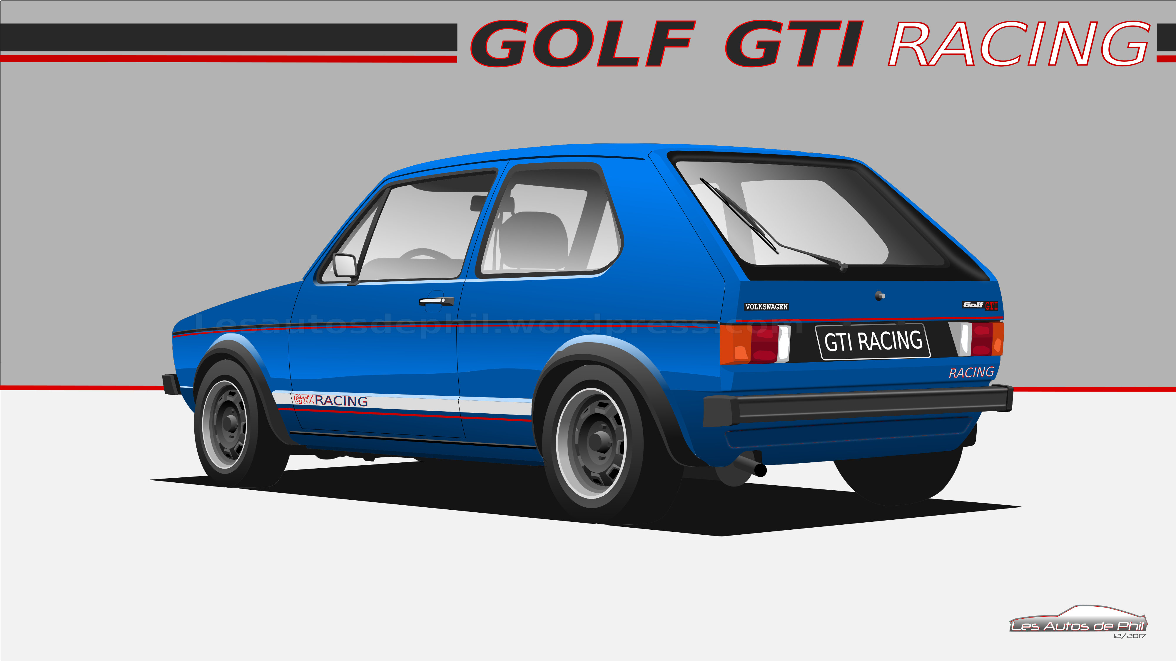 Golf GTI 1 AR racing bleue blog
